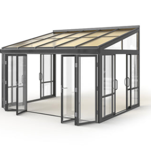 Brisas™ Bi-Fold Door Glass Sunroom & Solarium (Black – 12 ft. Wide)