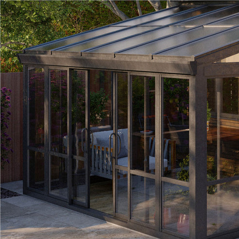 Vistas™ Sliding Door Glass Sunroom & Solarium (Black – 12 ft. Wide) - Image 8