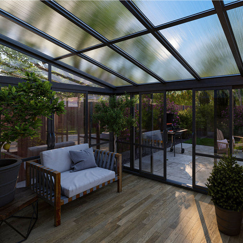Vistas™ Sliding Door Glass Sunroom & Solarium (Black – 12 ft. Wide) - Image 5