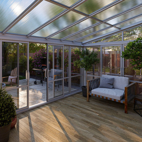 Vistas™ Sliding Door Glass Sunroom & Solarium (White – 16.7 ft. Wide) - Image 6