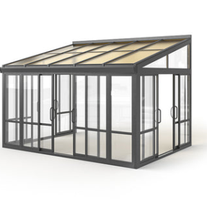 Vistas™ Sliding Door Glass Sunroom & Solarium (Black – 12 ft. Wide)